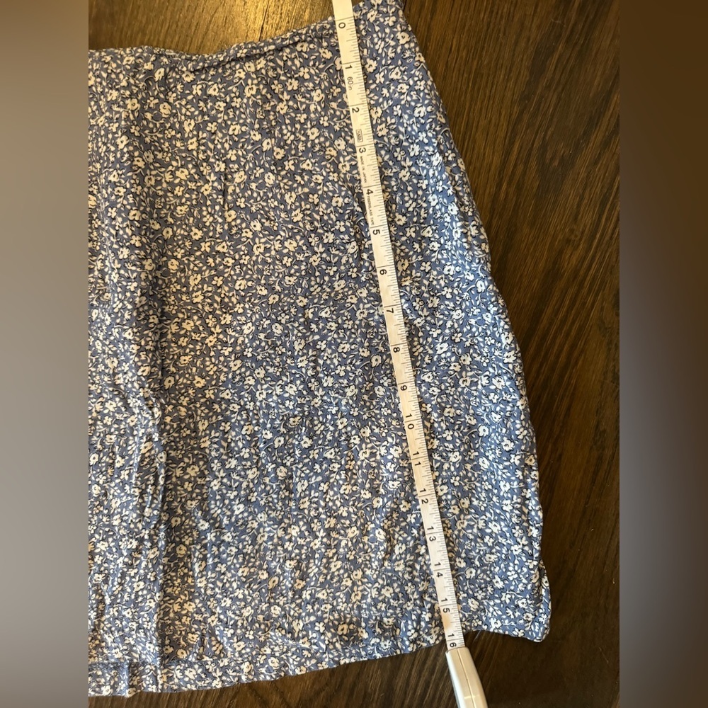 Vintage 90s Floral Blue Skirt - Picture 3 of 4